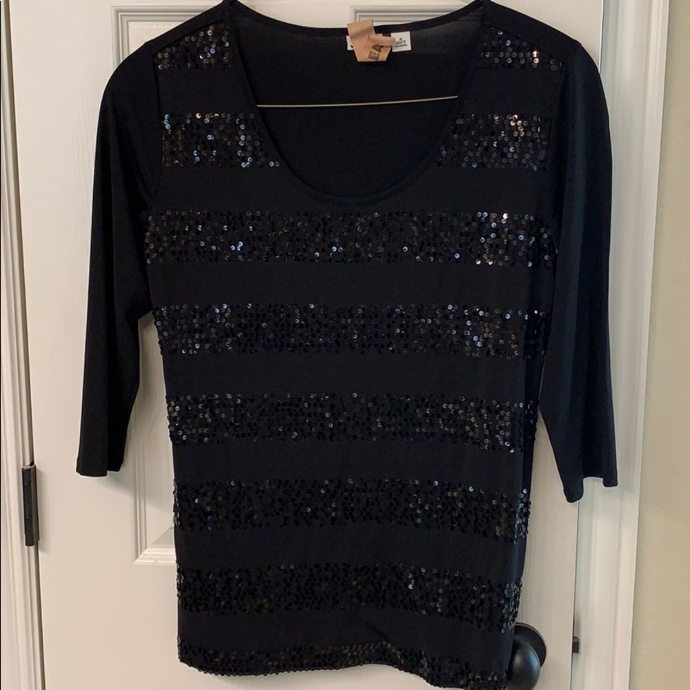 Black sequin top